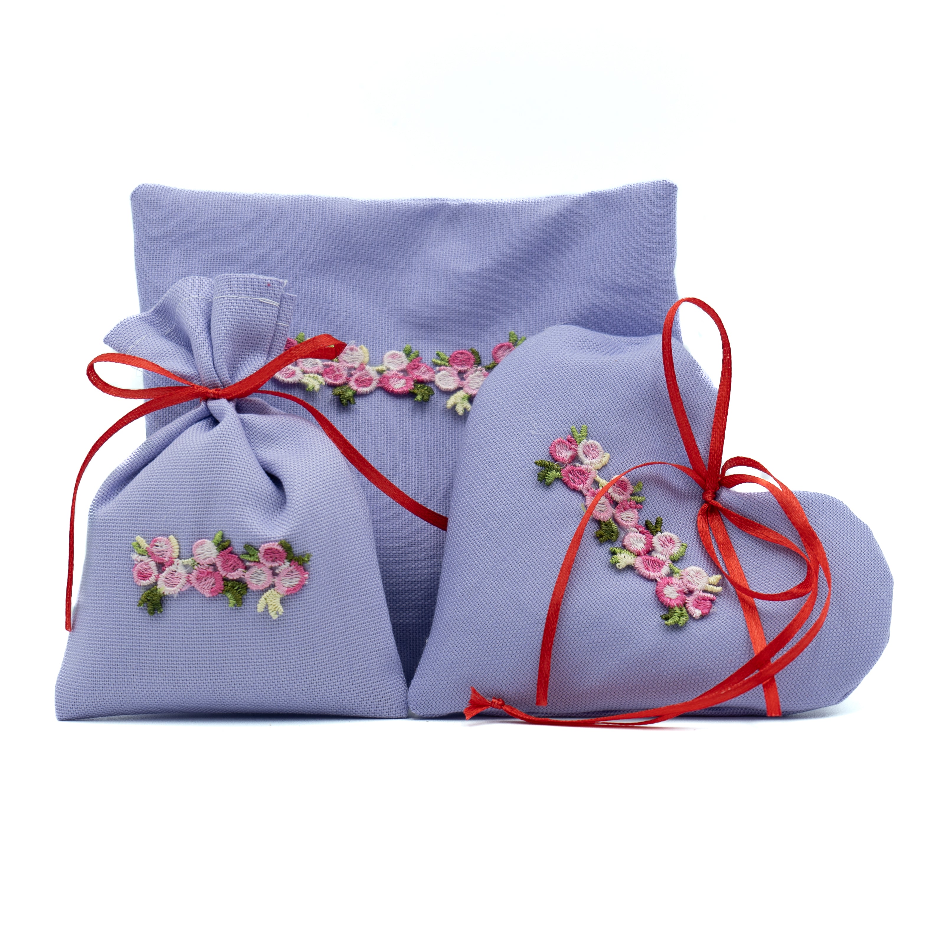 Cuore di Lavanda "Floreale Rosso"