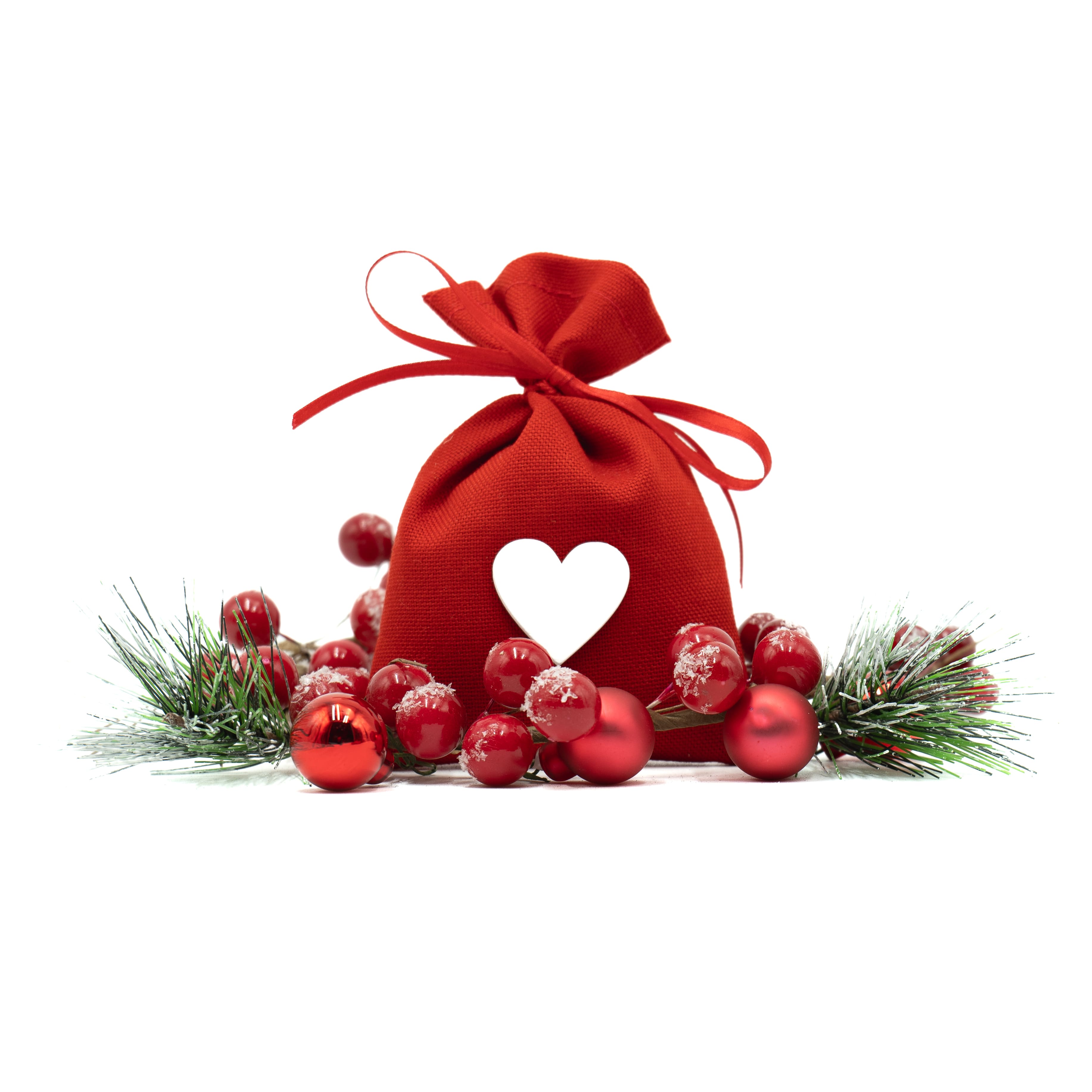 Sacchettino di Lavanda Rosso "Cuore bianco"