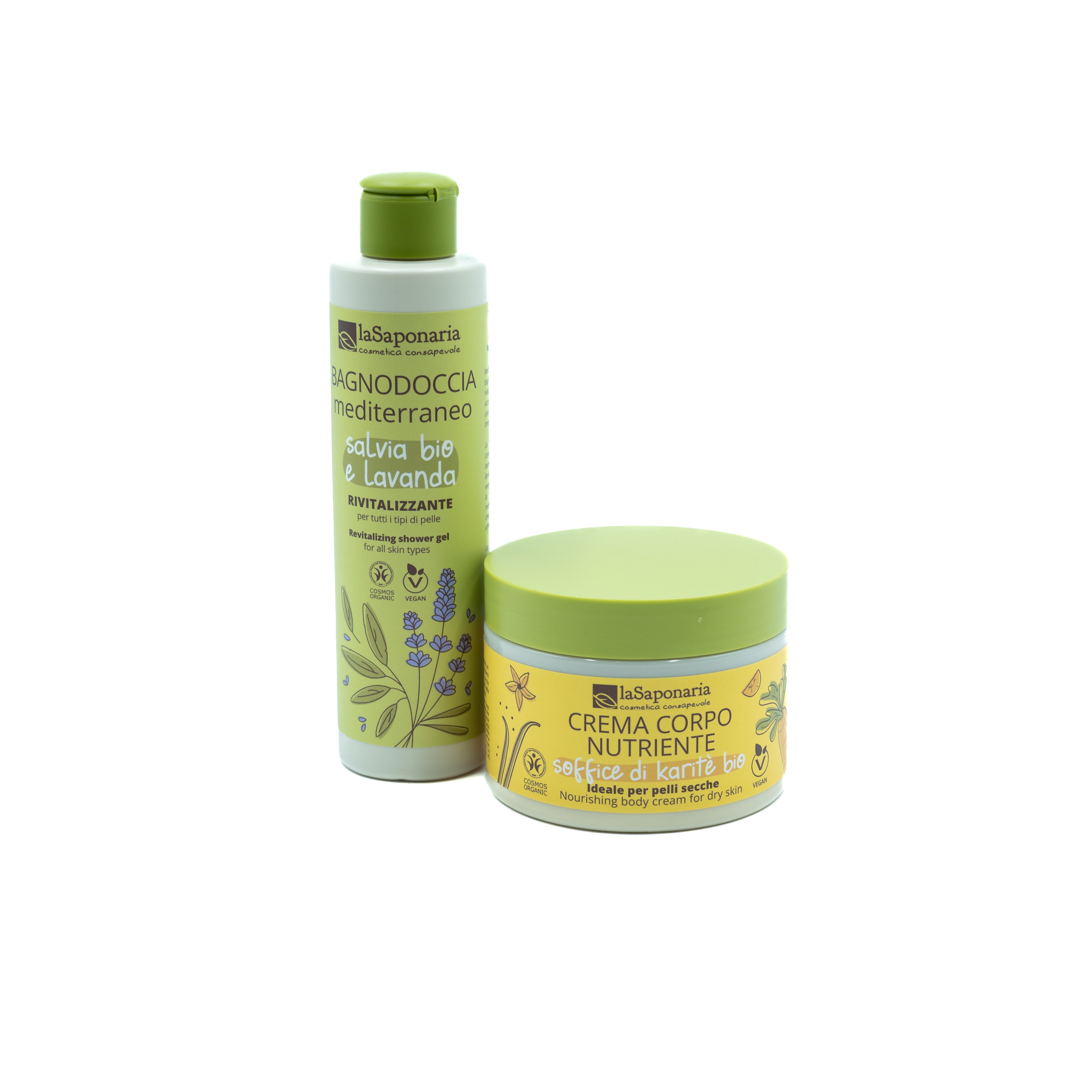 Bagnodoccia Bio Lavanda e Salvia e crema nutriente di Karitè